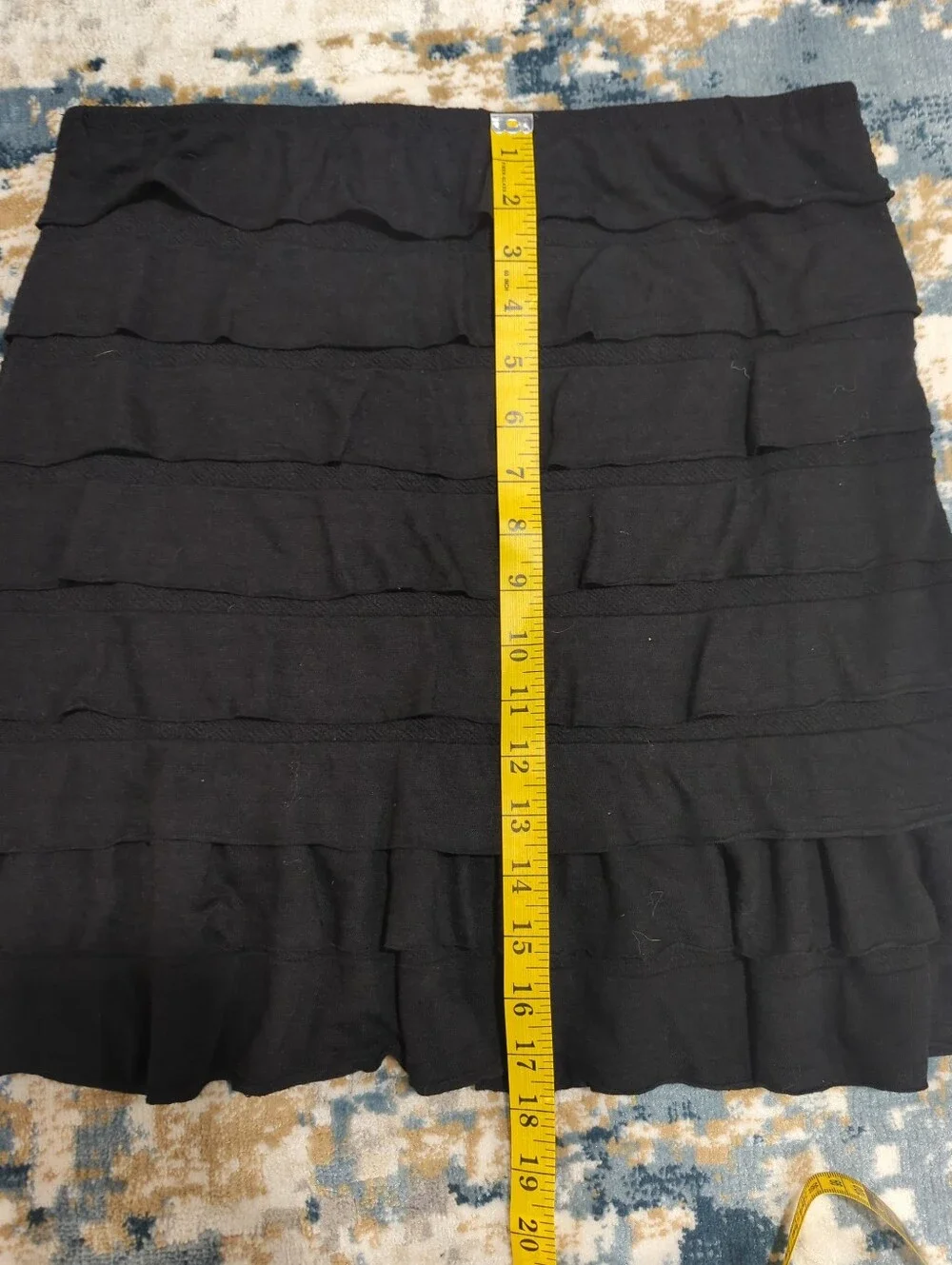 Max Studio Black Tiered Ruffled Short Skirt Women's Large Basic Classic Neutral